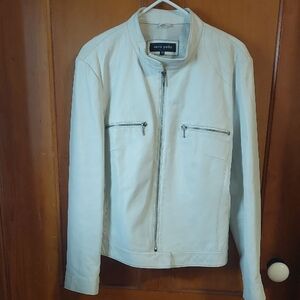 Vera Pelle Cream Leather Jacket